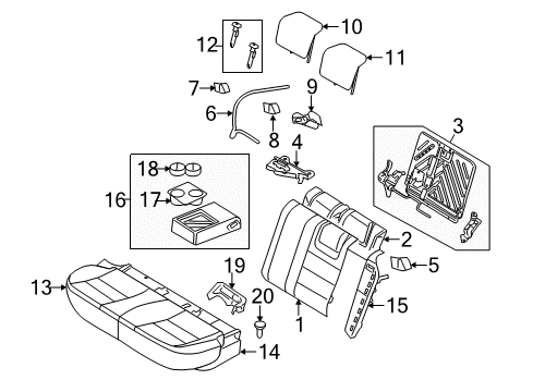 2010 Lincoln MKZ Armrest Assembly, Steel Gray Diagram for AH6Z-5467112-BC