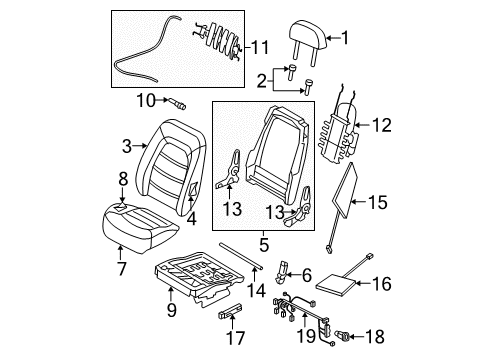 2010 Ford Explorer Front Seat Components Diagram