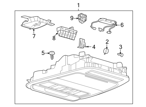 2022 Ford F-150 Lightning Overhead Console Diagram