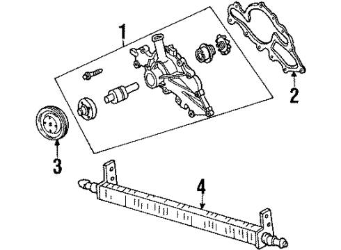 1999 Mercury Sable Power Steering Oil Cooler, Water Pump Diagram
