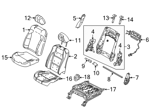 2016 Ford Police Interceptor Sedan Headrest Cover, Charcoal, Front Passenger Side Diagram for FG1Z-54610A62-PB
