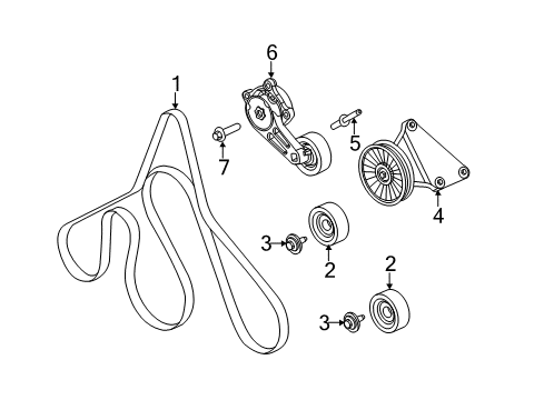 2014 Ford F-250 Super Duty Belts & Pulleys Diagram