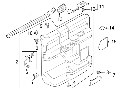 2022 Ford F-150 Interior Trim - Rear Door Diagram