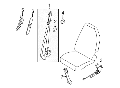 2013 Ford E-250 Front Seat Belts Diagram