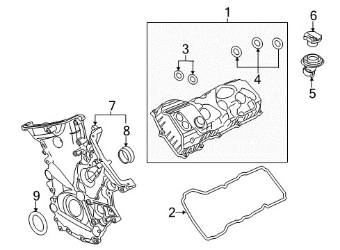 2019 Ford Expedition Valve & Timing Covers Diagram