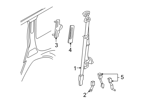 2005 Mercury Monterey Rear Seat Belts Diagram 1 - Thumbnail