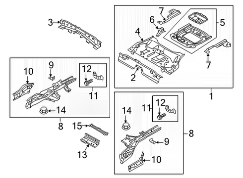 2021 Lincoln Corsair Rear Floor & Rails Diagram 2 - Thumbnail