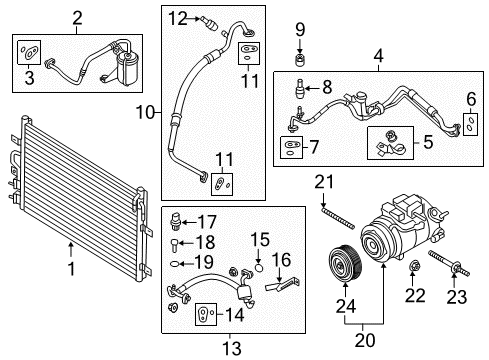 2015 Ford Police Interceptor Sedan A/C Condenser, Compressor & Lines Diagram