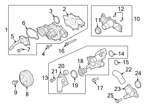 2021 Ford F-150 Water Pump Diagram for ML3Z-8501-A