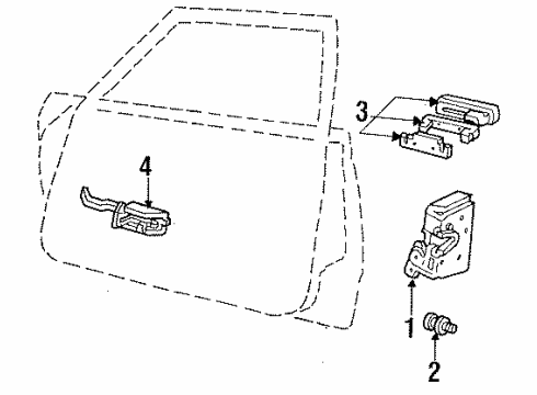 1986 Mercury Marquis Glass & Hardware, Lock & Hardware Diagram