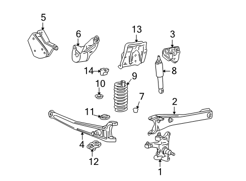 2005 Ford Excursion Radius Arm, Front Driver Side Diagram for 5C7Z-3A360-AB