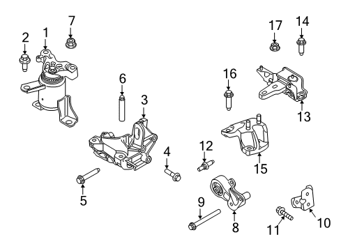 2011 Ford Fiesta Engine & Trans Mounting Diagram