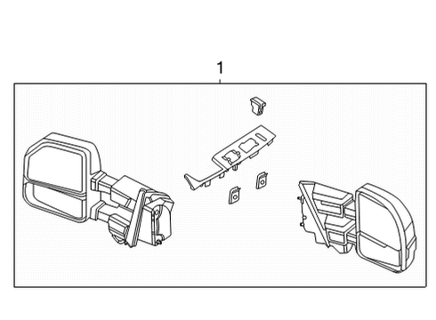 2023 Ford F-150 Mirror, Black, Rear Outer Diagram for ML3Z-17696-AA
