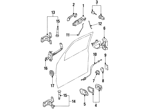 1996 Ford Contour Door & Components Diagram