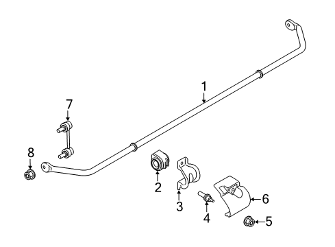2016 Ford Focus Suspension Components, Control Arm, Ride Control, Stabilizer Bar Diagram 2 - Thumbnail
