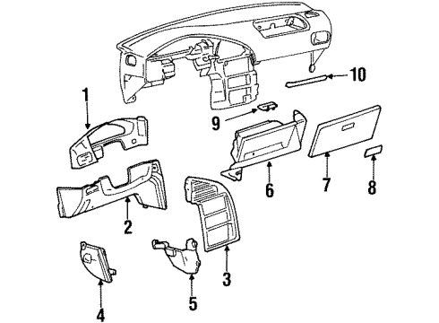 2001 Mercury Villager Lower Trim Panel, Portland Gray Diagram for 1F5Z-1204459-AAB
