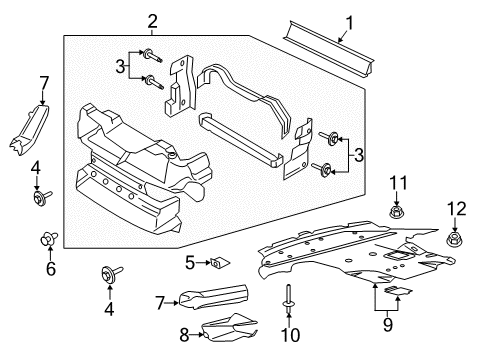 2019 Ford Mustang Air Deflector, Front Diagram for FR3Z-8310-H