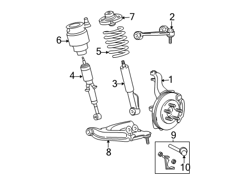 2005 Ford Expedition Front Suspension, Control Arm Diagram 1 - Thumbnail