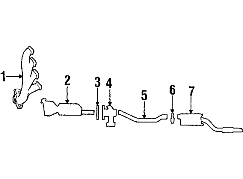 1999 Mercury Grand Marquis Exhaust Components Diagram