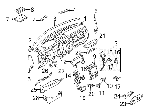 2009 Ford F-150 Closure Panel, Dusk Gray Diagram for 9L3Z-1504459-AD