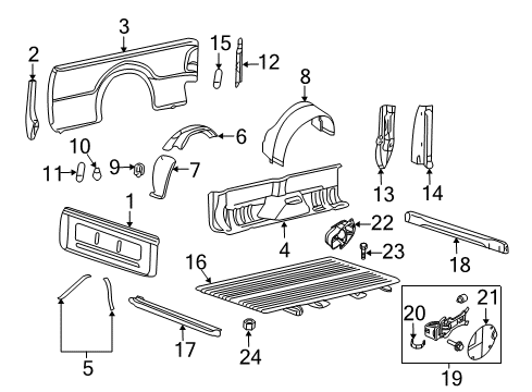 2009 Ford F-250 Super Duty Front & Side Panels Diagram