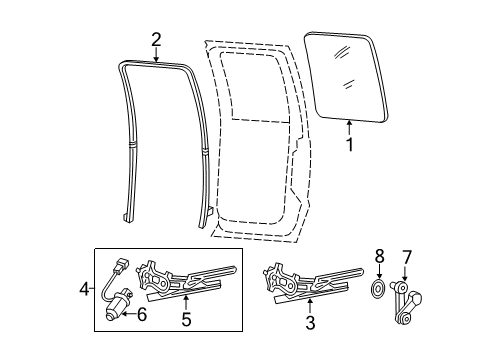 2014 Ford F-250 Super Duty Rear Door - Glass & Hardware Diagram