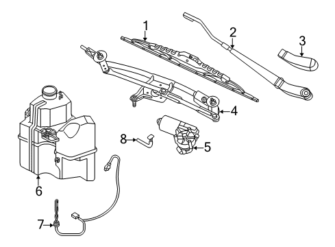 2006 Ford Freestyle Windshield - Wiper & Washer Components Diagram