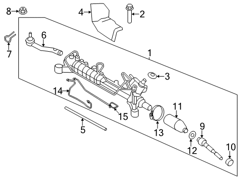 2012 Ford Edge Outer Tie Rod, Passenger Side Diagram for 7T4Z-3A130-A
