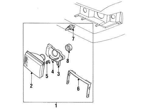 1992 Lincoln Mark VII Headlamps Diagram