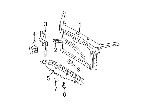 2007 Ford Fusion Radiator Support Diagram