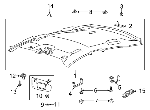 2018 Lincoln MKZ Interior Trim - Roof Diagram