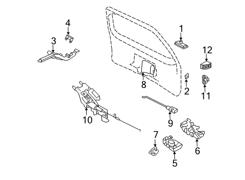 2005 Lincoln Navigator Lift Gate - Lock & Hardware Diagram