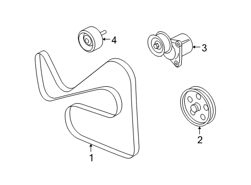 2006 Mercury Mariner Belts & Pulleys Diagram