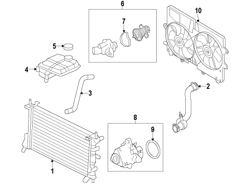 2011 Ford Transit Connect Fan Assembly Diagram for 9T1Z-8C607-A