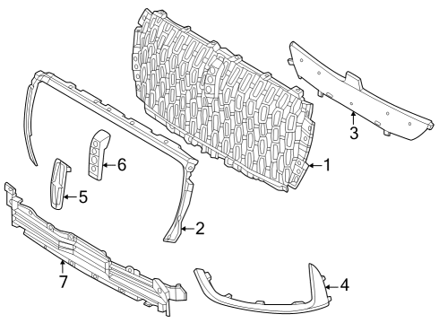 2023 Lincoln Corsair Grille & Components Diagram 1 - Thumbnail