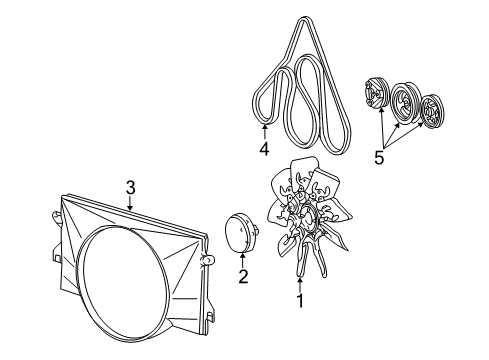 1996 Ford E-150 Econoline Belts & Pulleys Diagram