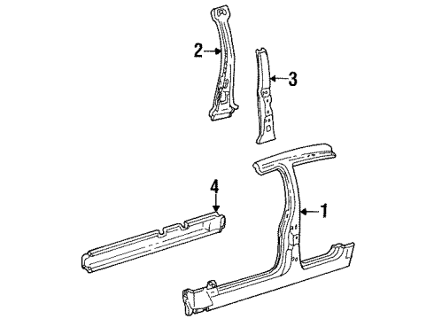 2002 Lincoln Town Car Extension, Driver Side Diagram for YW1Z-5420403-AA