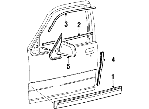 2001 Mercury Mountaineer Mirror, Passenger Side Diagram for F5TZ-17682-B