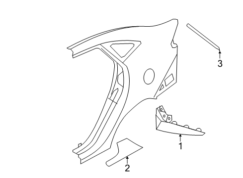 2012 Ford Fiesta Stone Guard, Rear Driver Side Diagram for AE8Z-58292A23-A