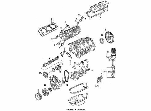 1990 Ford Probe Valve Cover Gasket Diagram for E6DZ8575B
