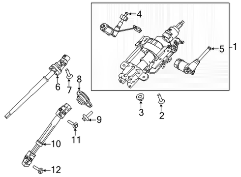 2021 Ford F-150 Steering Column & Wheel, Steering Gear & Linkage Diagram 3 - Thumbnail