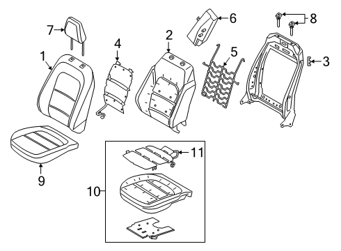 2022 Ford Escape Passenger Seat Components Diagram 2 - Thumbnail