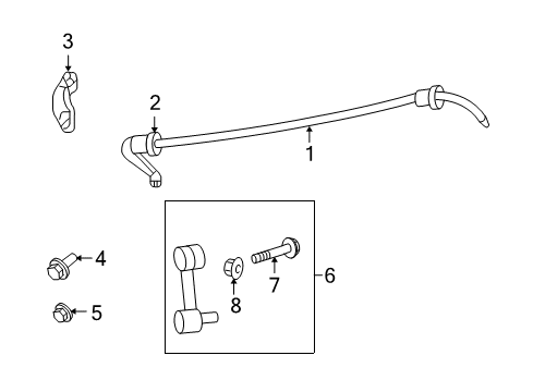 2009 Ford Fusion Rear Suspension Components, Lower Control Arm, Stabilizer Bar Diagram 1 - Thumbnail