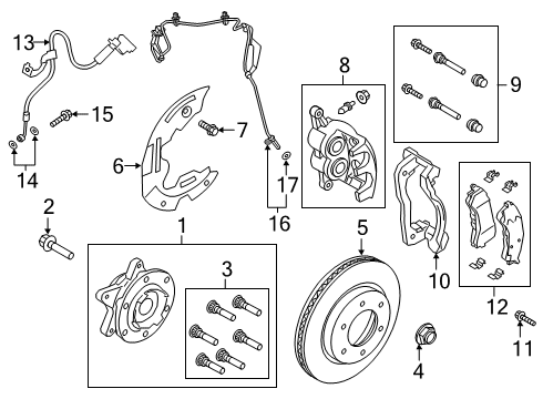 2019 Ford Ranger ABS Sensor, Front Driver Side Diagram for KB3Z-2C205-A