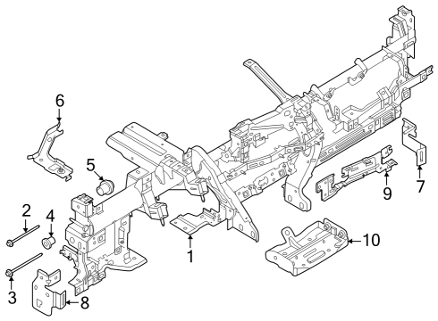 2024 Ford Mustang Dash Crossmember Lower Bolt Diagram for -W717684-S450B