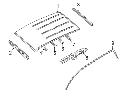 2006 Mercury Mariner Roof & Components Diagram