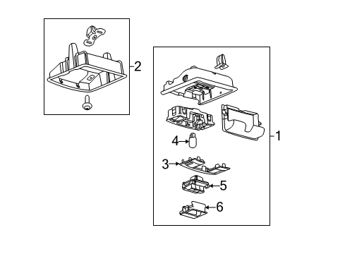 2014 Ford F-250 Super Duty Overhead Console Diagram