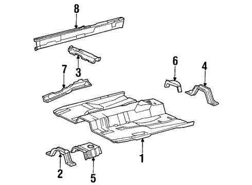2001 Mercury Cougar Front Floor Pan Diagram for 1S8Z6311135AA