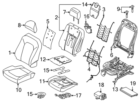 2022 Ford F-150 Front Seat Components Diagram