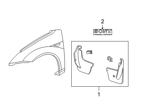 2000 Ford Focus Mud Guard, Front Diagram for YS4Z-16A550-AA